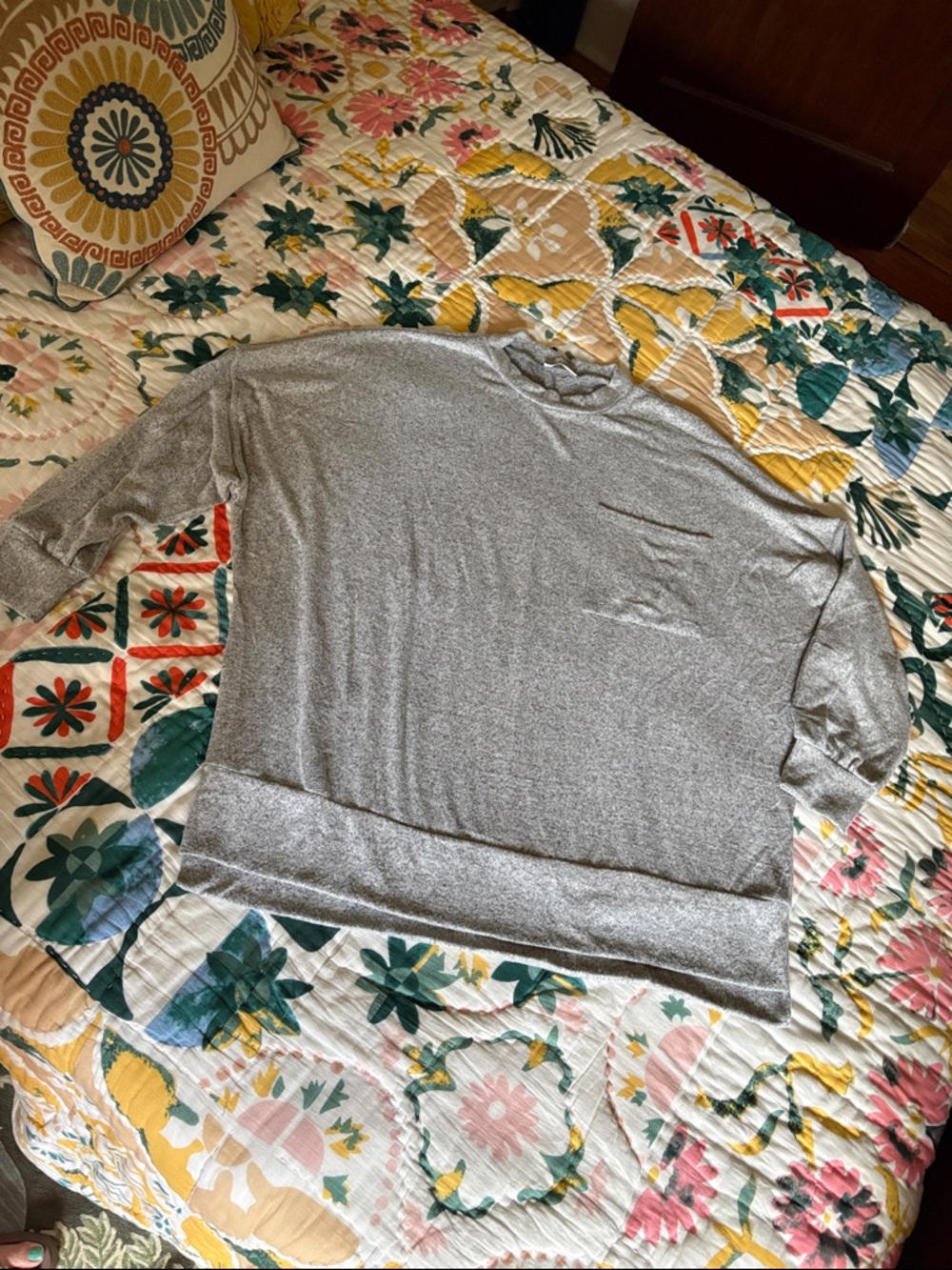 Carol Christian Soft Heather Gray Oversized Pullover Sweater